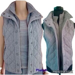 Aeropostale Eighty Seven Quilted Cotton‎ Gray Zip-Up Puffer Vest Size M